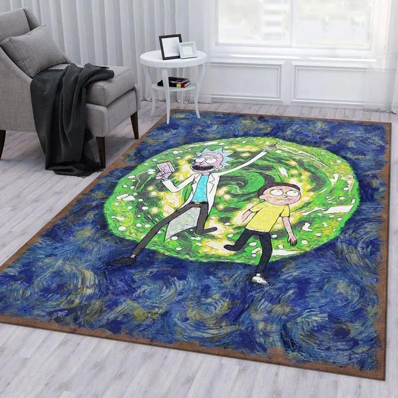 Rick and morty 96 area rug living room and bed room rug rug regtangle carpet floor decor home decor Rectangle Rug
