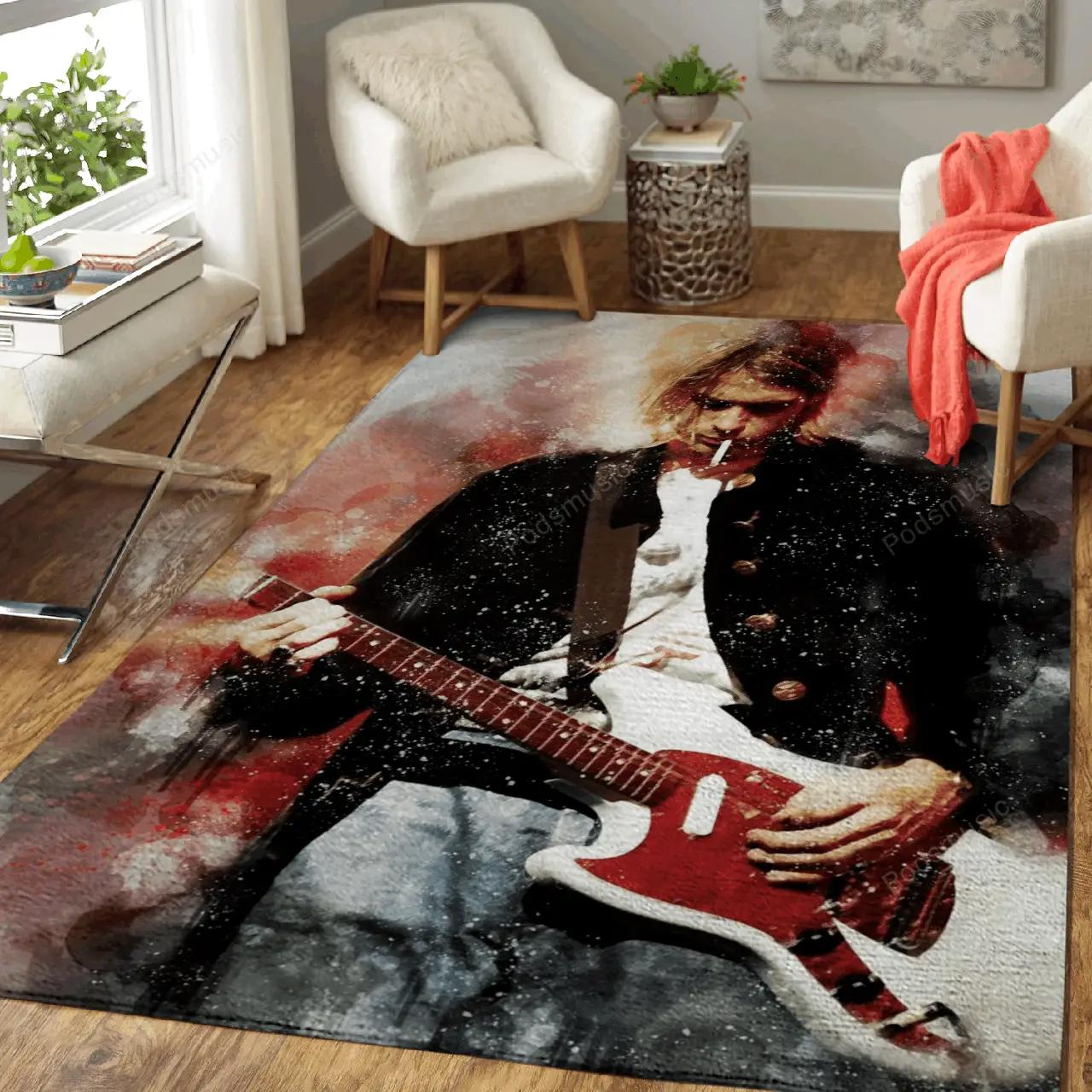 Rocker music guitar rock art for fans area rug living room carpet rug regtangle carpet floor decor home decor Rectangle Rug