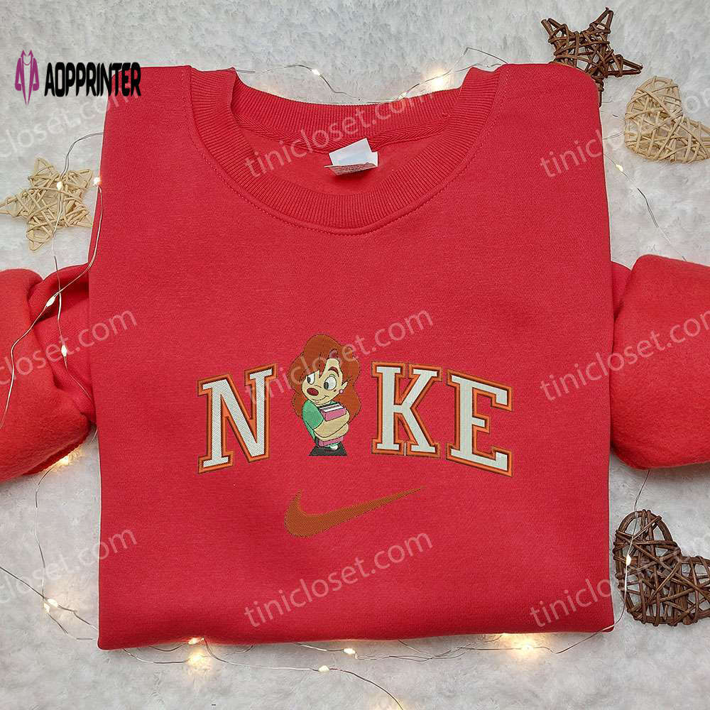 Roxanne x nike embroidered sweatshirt goofy movie walt disney shirt nike inspired shirt Embroidered Shirt