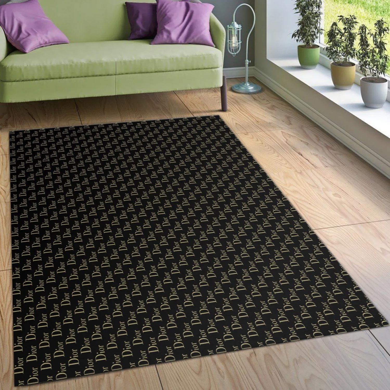 Rugs in living room and bedroom - Dior area rug for christmas fashion brand rug living room rug floor decor home decorations Rectangle Rug