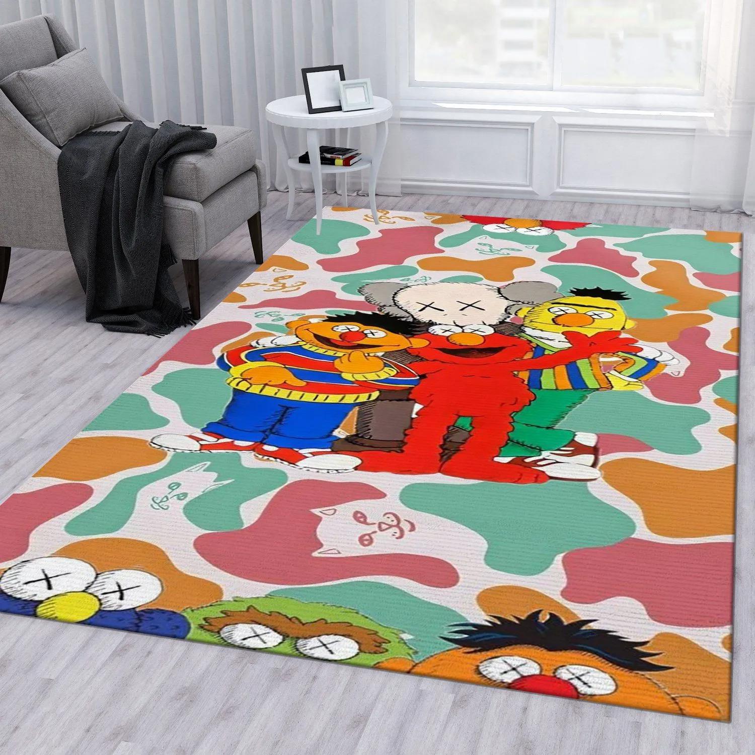 Rugs in living room and bedroom - Kaws jvrrr style fashion brand area rug living room rug christmas gift floor mats keep warm in winter Rectangle Rug