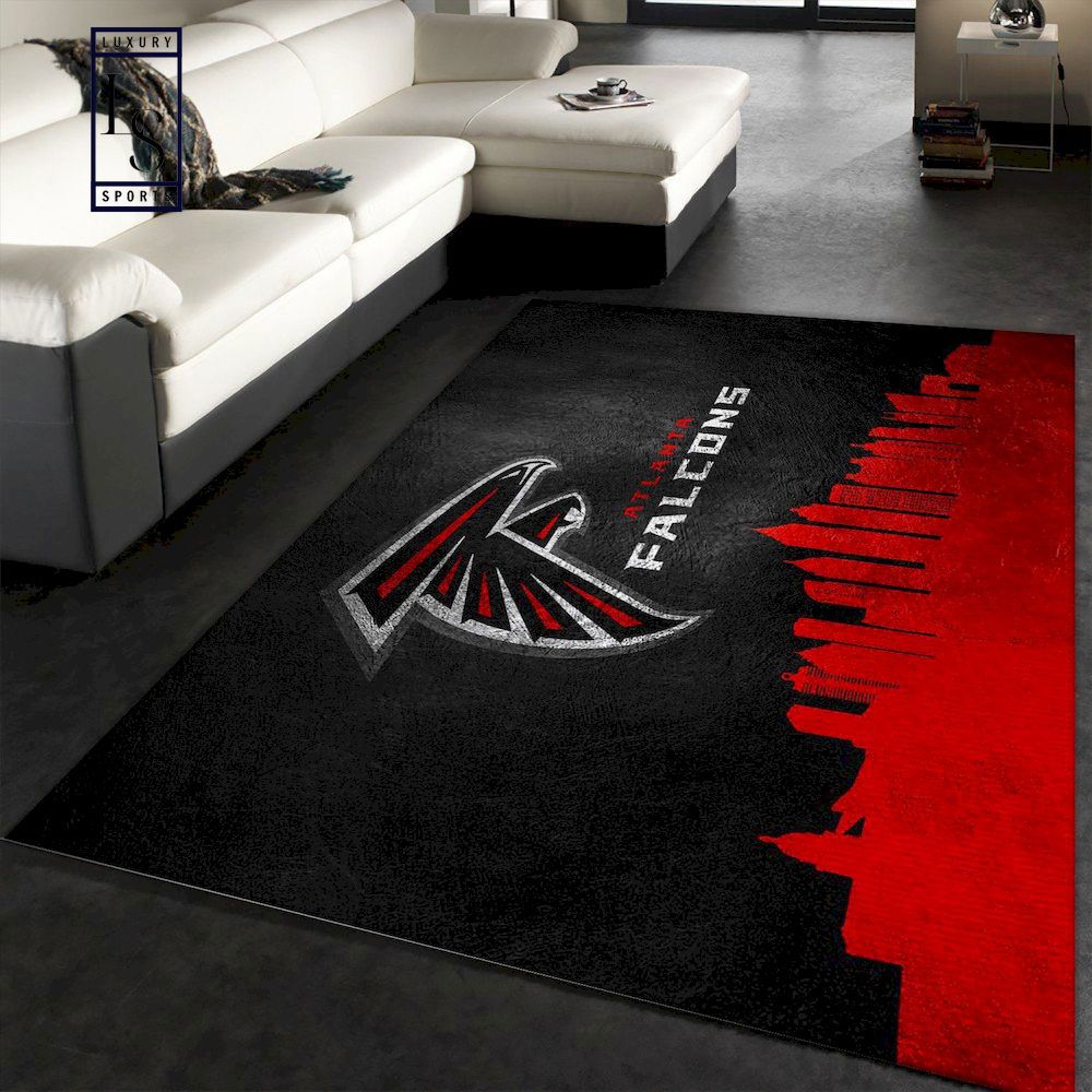 Rugs in living room and bedroom atlanta falcons skyline nfl area rug carpet living room and bedroom rug us gift decor - premium rug carpet Rectangle Rug
