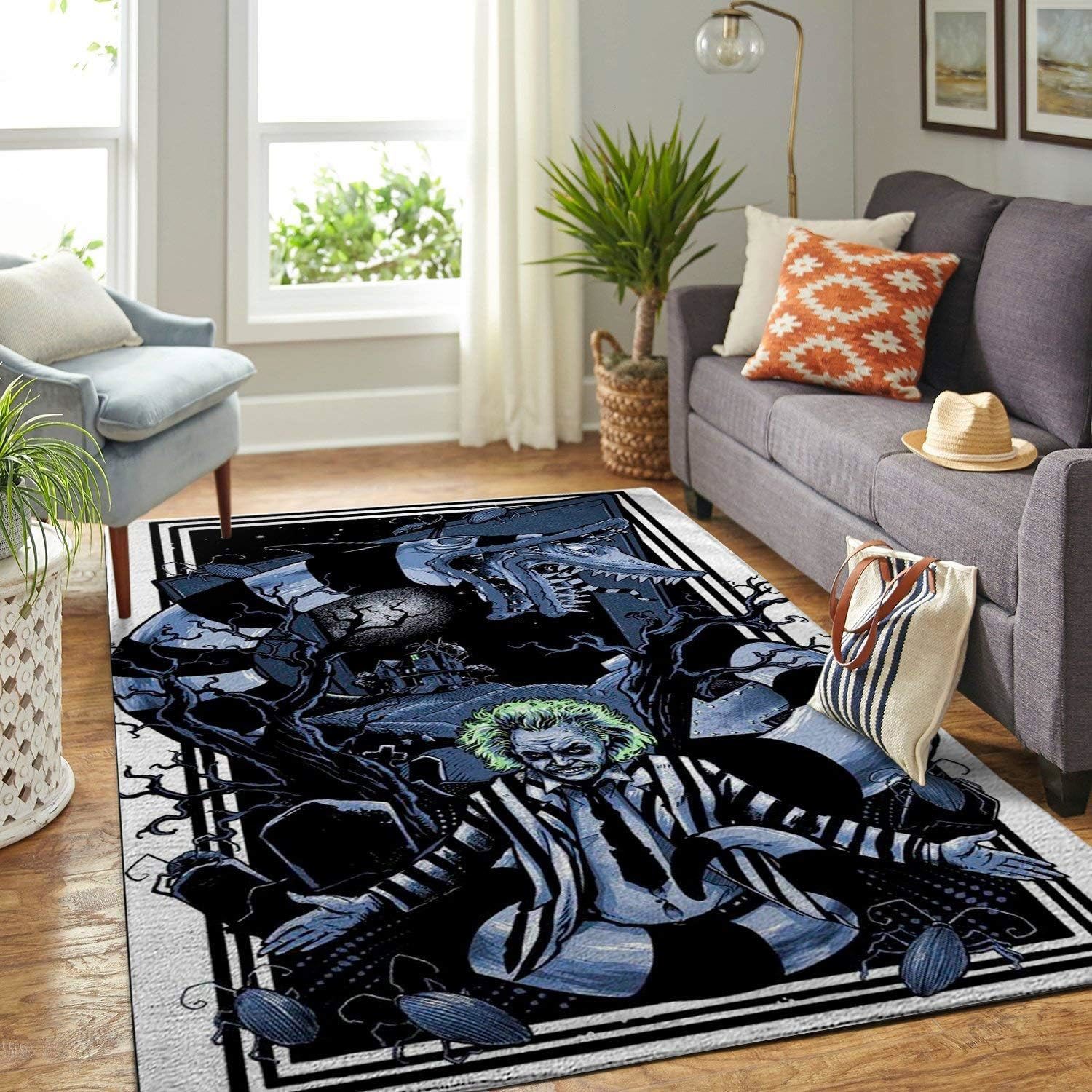 Rugs in living room and bedroom beetlejuce halloween special carpet rugs Rectangle Rug