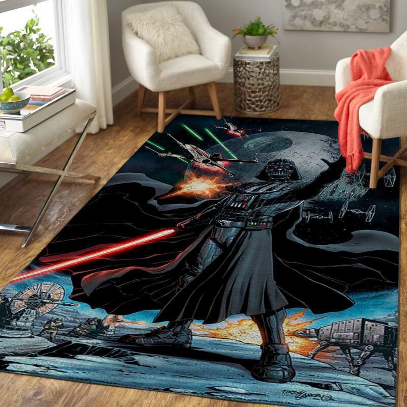 Rugs in living room and bedroom death star & darth vader Rectangle Rug