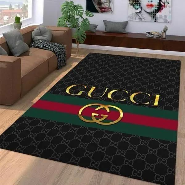 Rugs in living room and bedroom gucci fashion logo limited edition luxury brand rug carpet home decor 04 Rectangle Rug