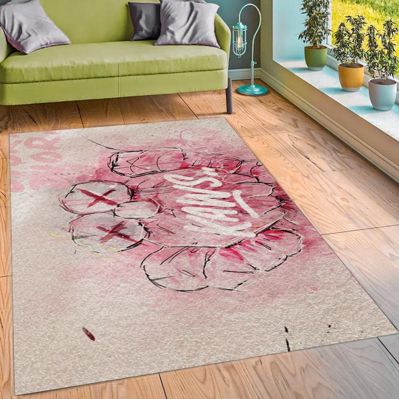 Rugs in living room and bedroom hypebeast head rug- hypebeast rug- hypebeast rug- rug for living room-shoes rug- living room decor- home decor Rectangle Rug