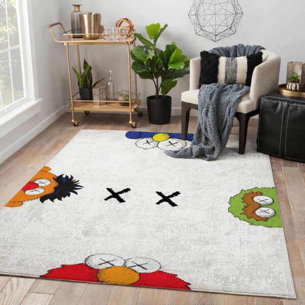 Rugs in living room and bedroom kaws x sesame street characters kwas rug home decor Rectangle Rug