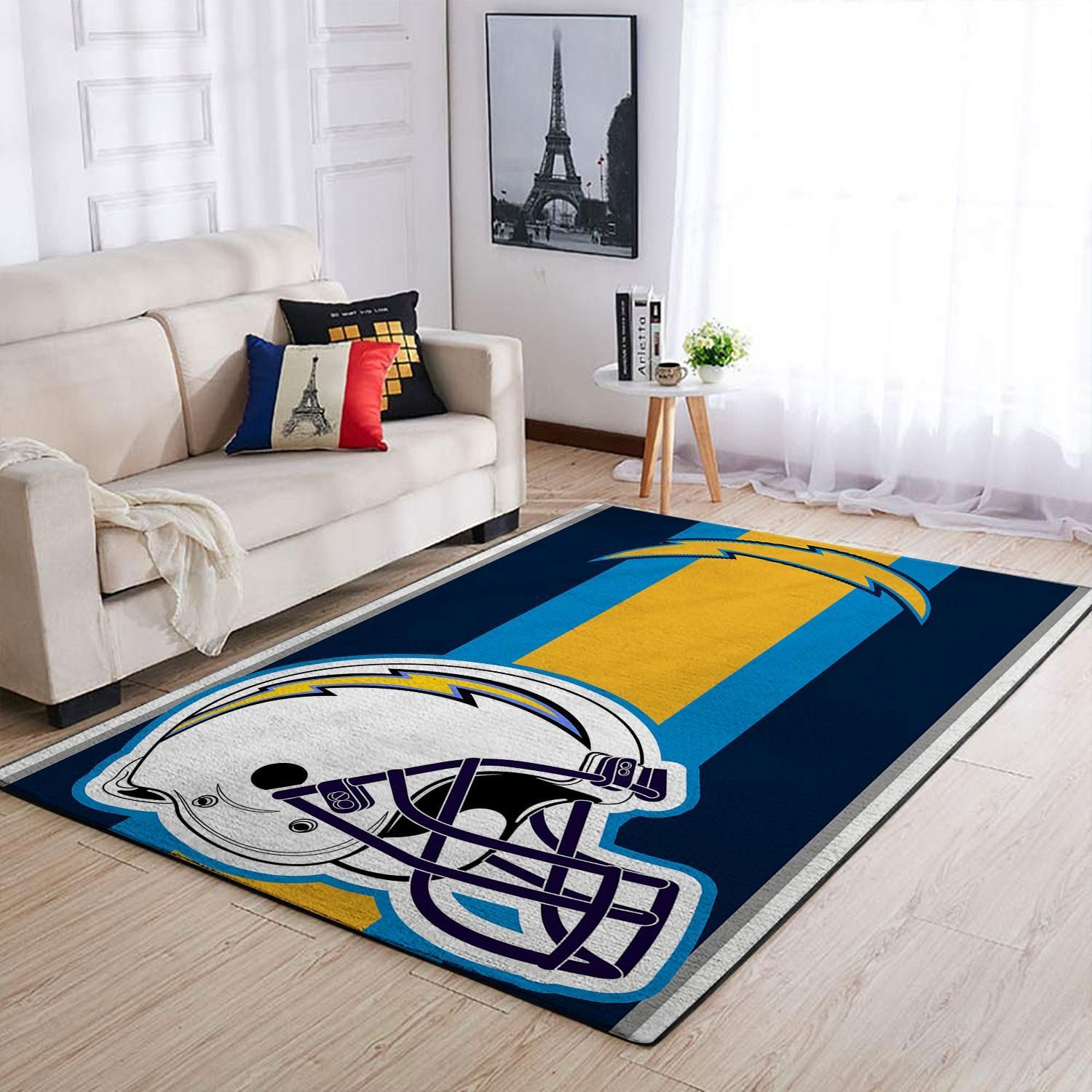 Rugs in living room and bedroom los angeles chargers Rectangle Rug