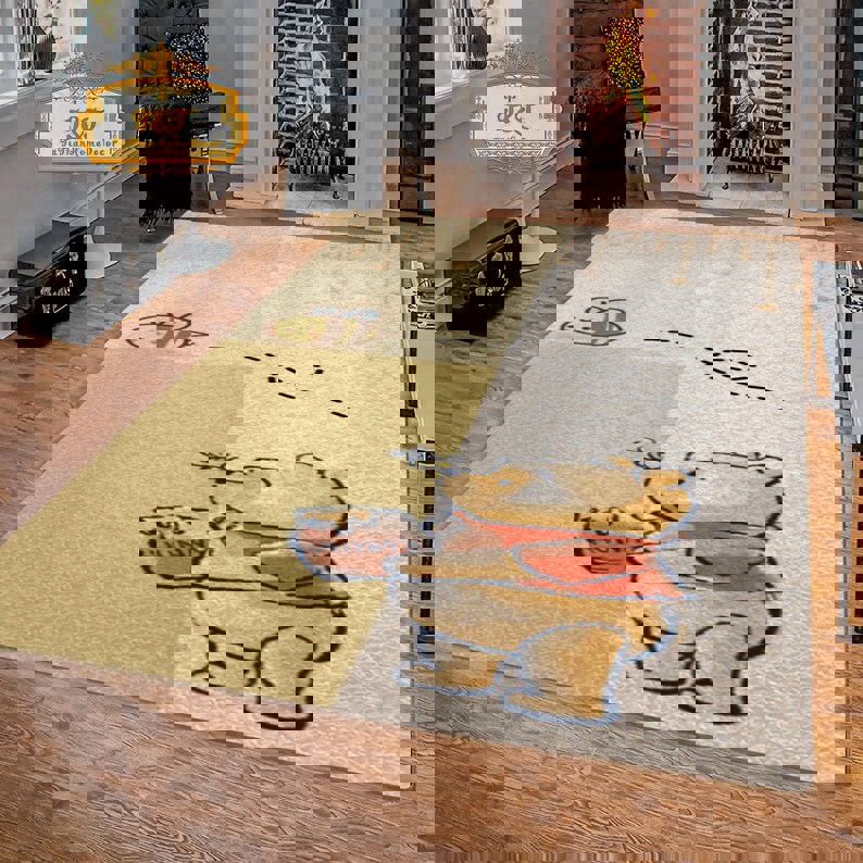 Rugs in living room and bedroom pooh honey bee rug - winnie the pooh baby rug - baby pooh gift- kids room rug- winnie the pooh cartoon carpet- christmas gift- nursery rug Rectangle Rug