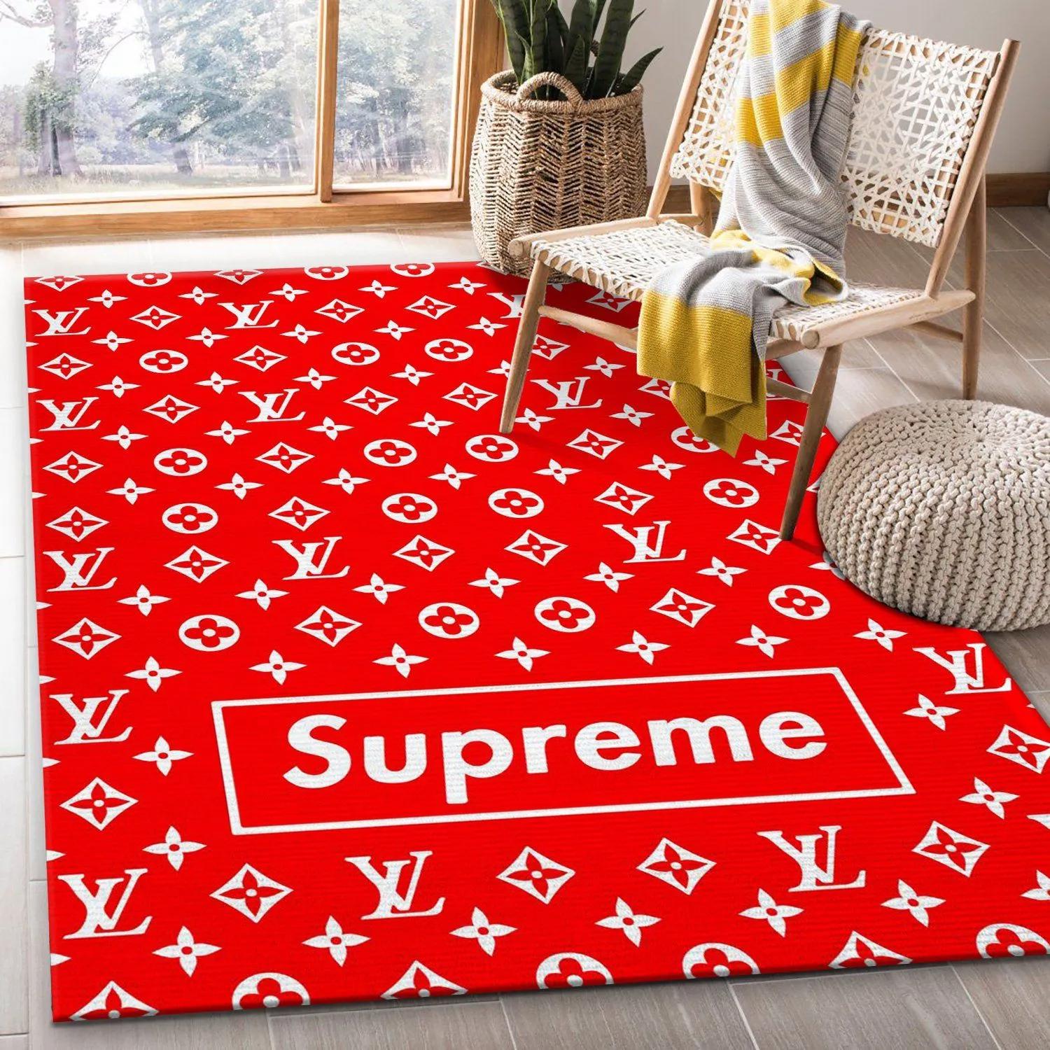 Rugs in living room and bedroom supreme lv red area rug living room rug christmas gift us decor Rectangle Rug