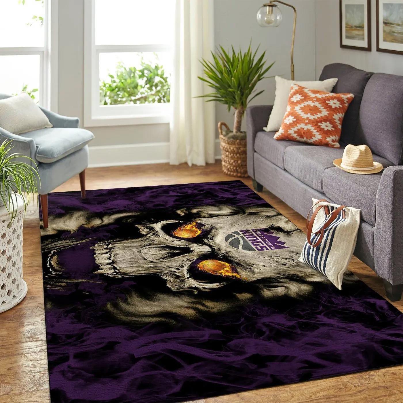 Sacramento kings nba area rugs skull style living room carpet regtangle carpet Rectangle Rug