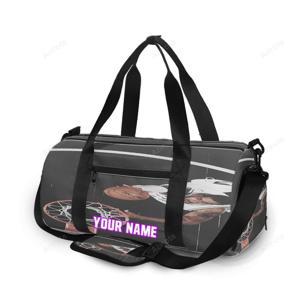San antonio spurs player throwing ball personalized name travel bag gym bag 2256 Travel Bag