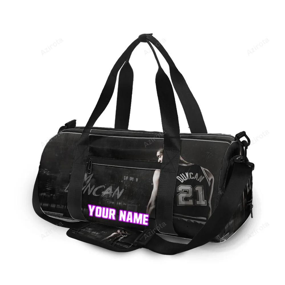 San antonio spurs tim duncan2 personalized name travel bag gym bag 2608 Travel Bag