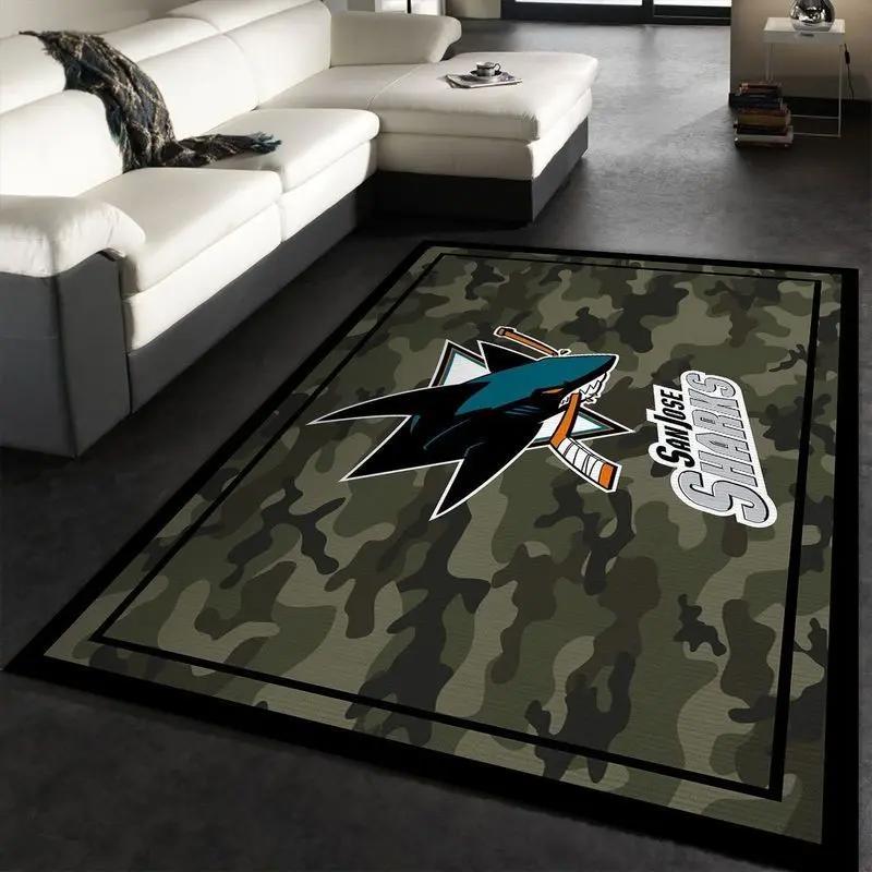San jose sharks nhl 1 area rug living room and bedroom rug regtangle carpet Rectangle Rug