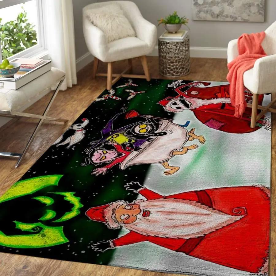 Santa and jack skellington area rug living room rug home decor christmas movie ofd 07114 Rectangle Rug