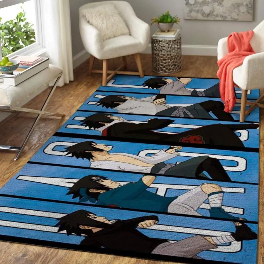 Sasuke uchiha area rug living room rug home decor anime manga ofd 1910131 Rectangle Rug