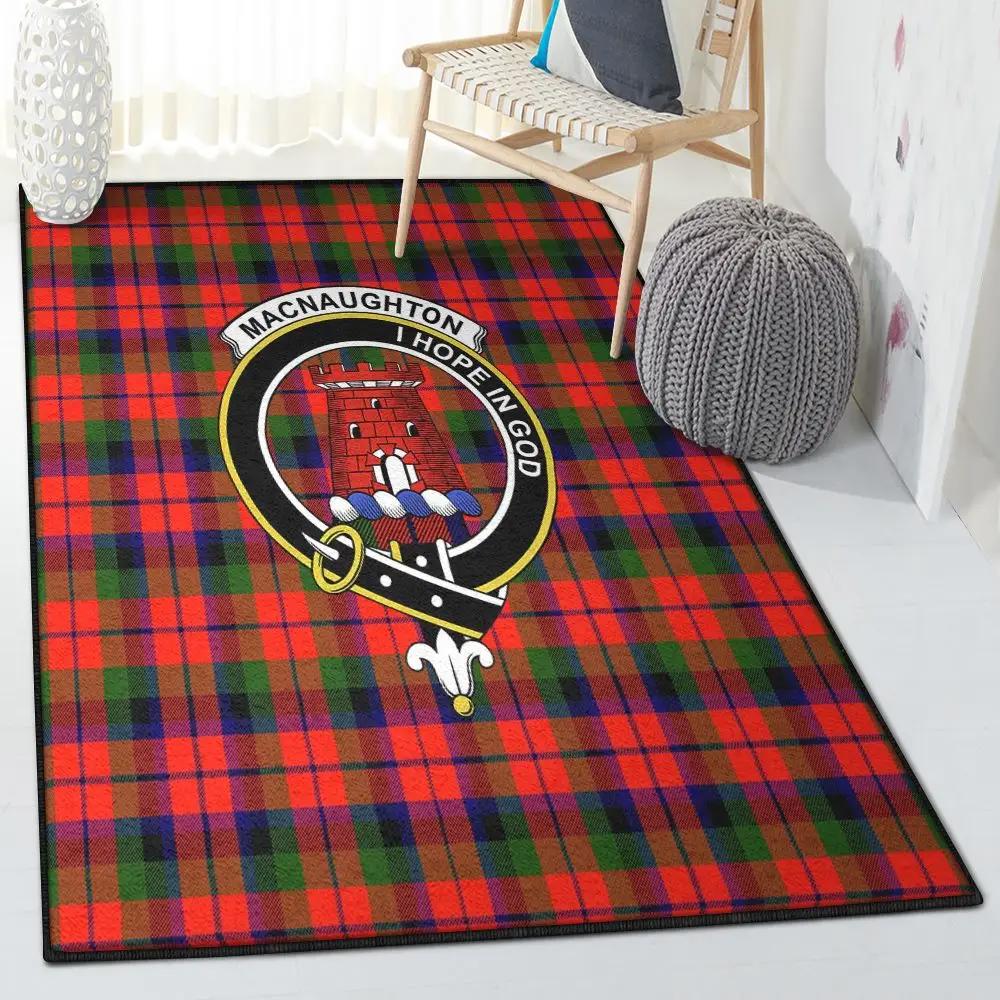Scotland family large area rugs, macnaughton modern tartan clan badge rug Rectangle Rug