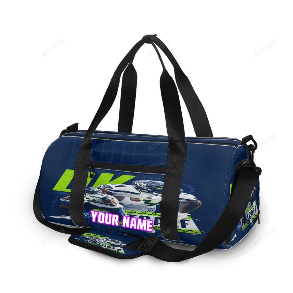Seattle seahawks dk metcalf1 personalized name travel bag gym bag 2157 Travel Bag