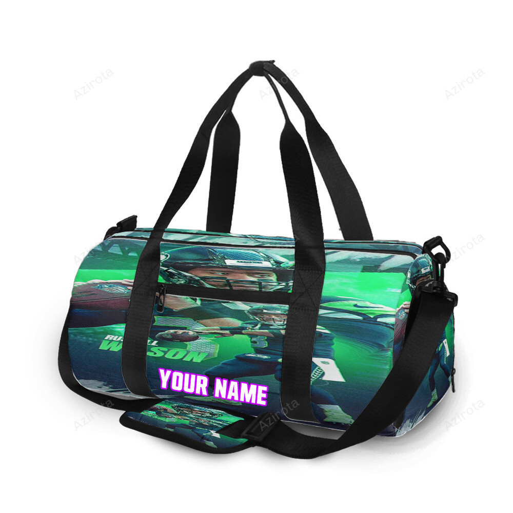 Seattle seahawks russell wilson4 personalized name travel bag gym bag 1604 Travel Bag