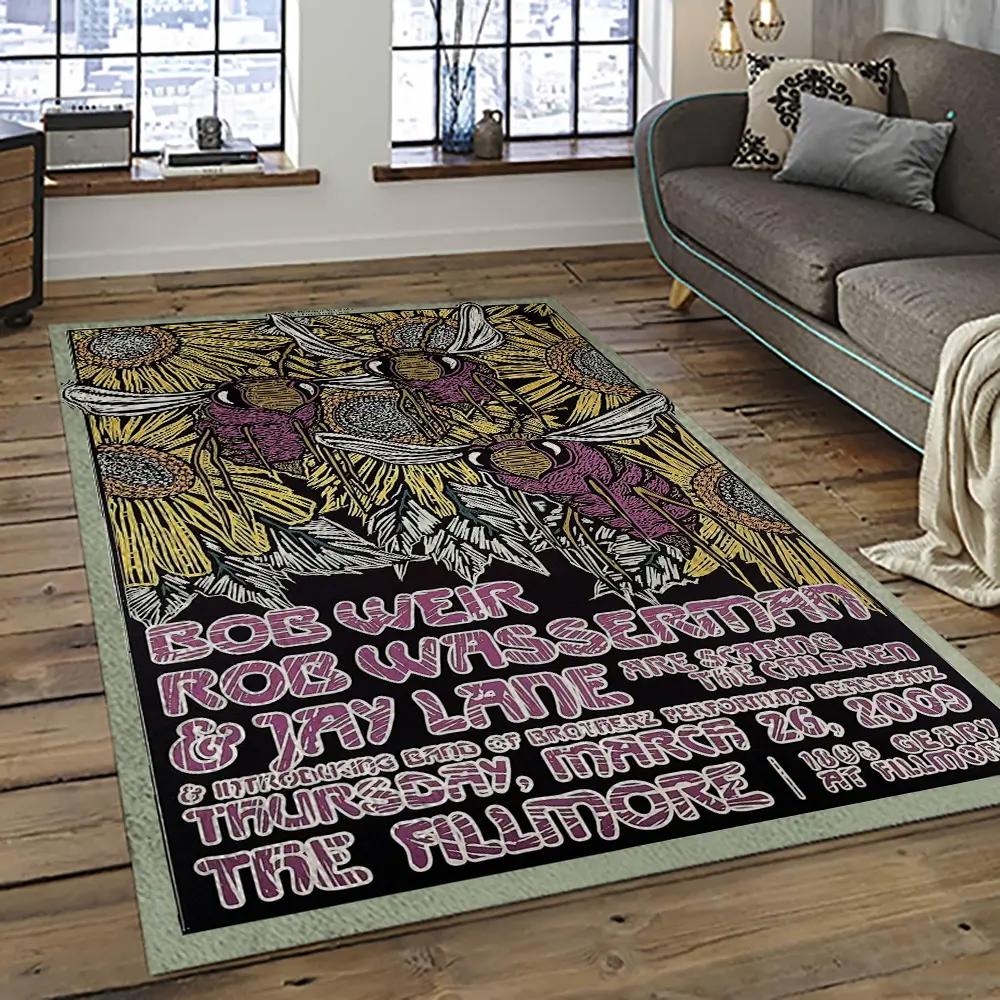 Singer bob weir music carpet rectangle area rug for living room bedroom decor bw12 Rectangle Rug