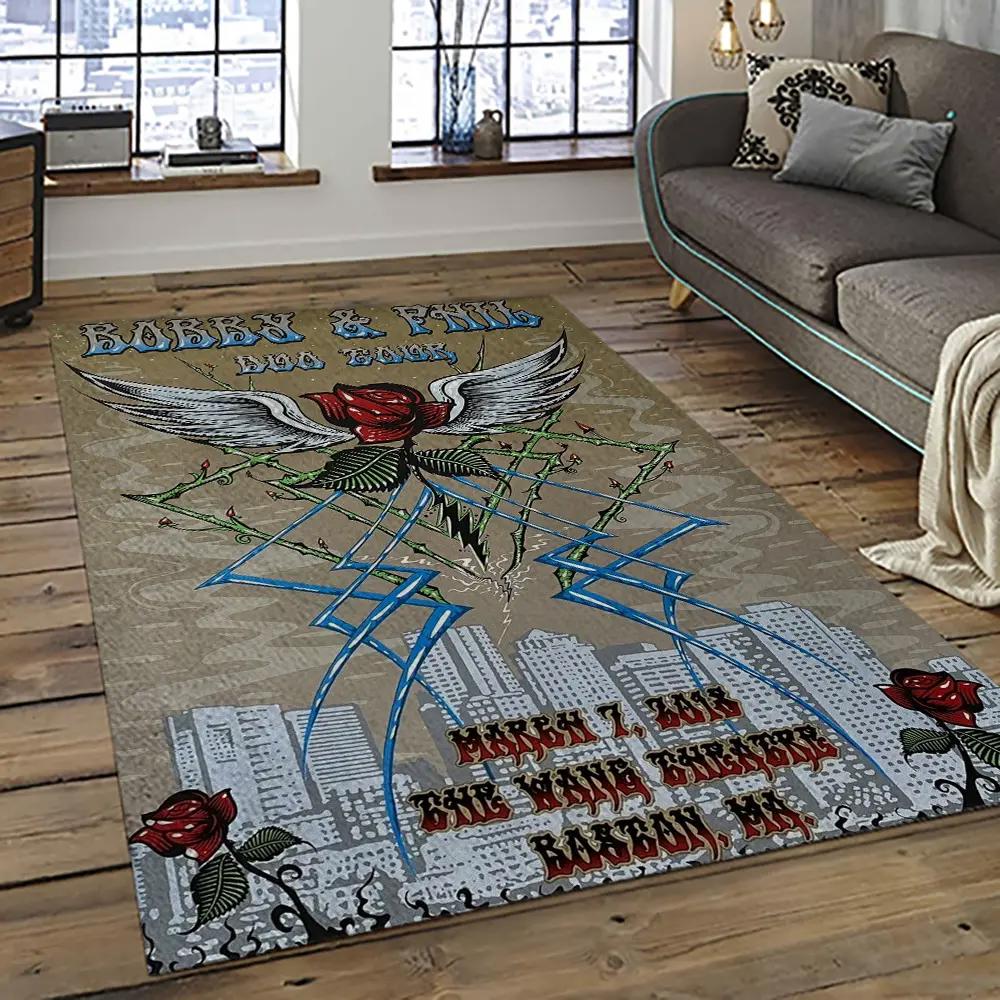 Singer bob weir music carpet rectangle area rug for living room bedroom decor bw18 Rectangle Rug