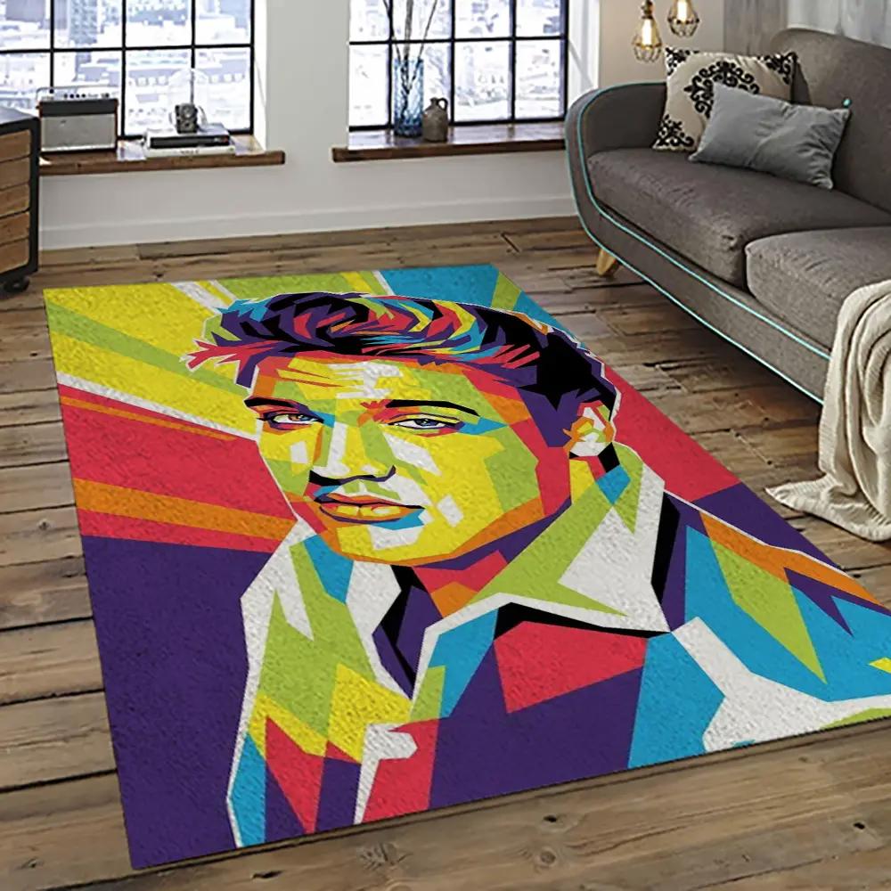 Singer elvis presley music carpet rectangle area rug for living room bedroom decor ep44 Rectangle Rug