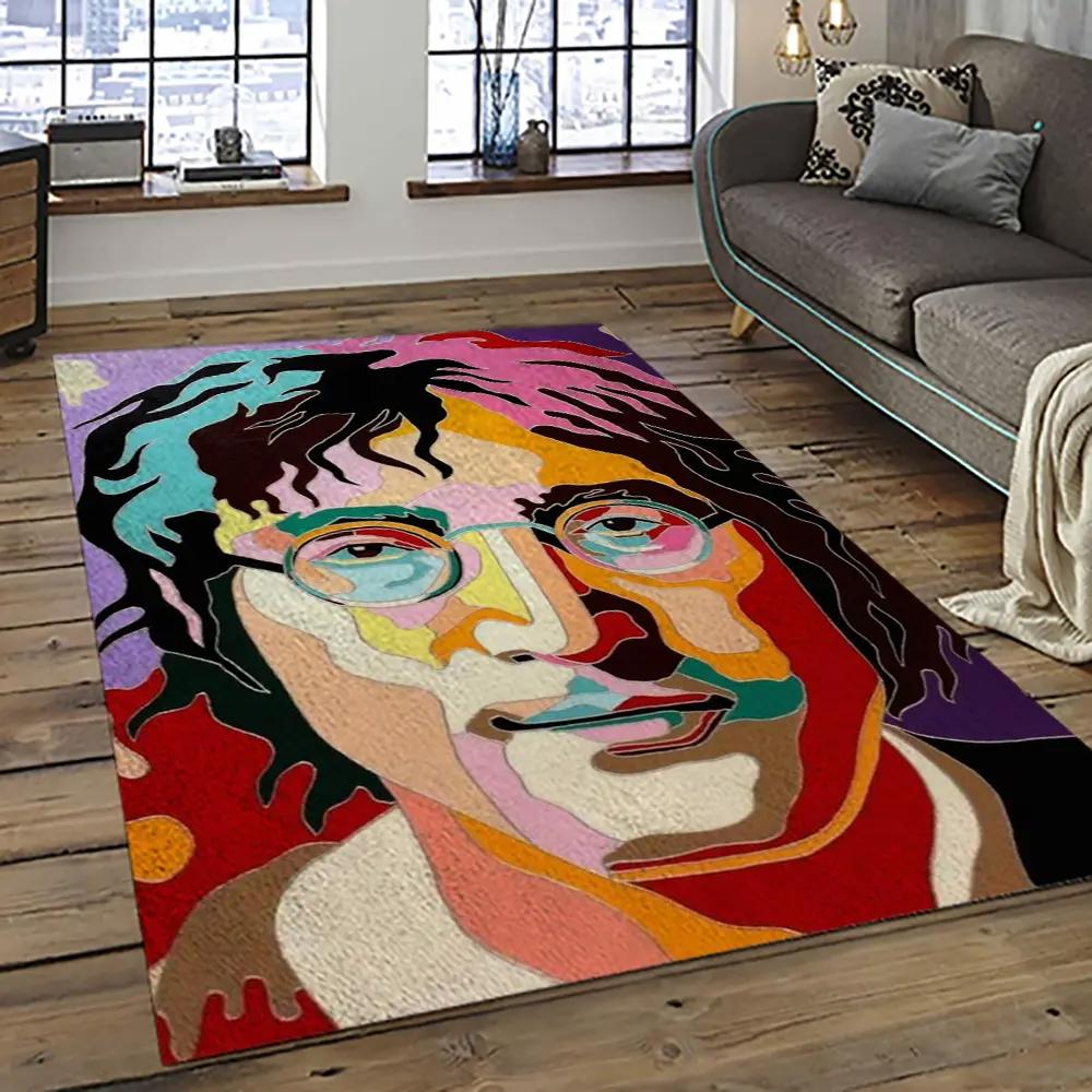 Singer john lennon music carpet rectangle area rug for living room bedroom decor jl18 Rectangle Rug