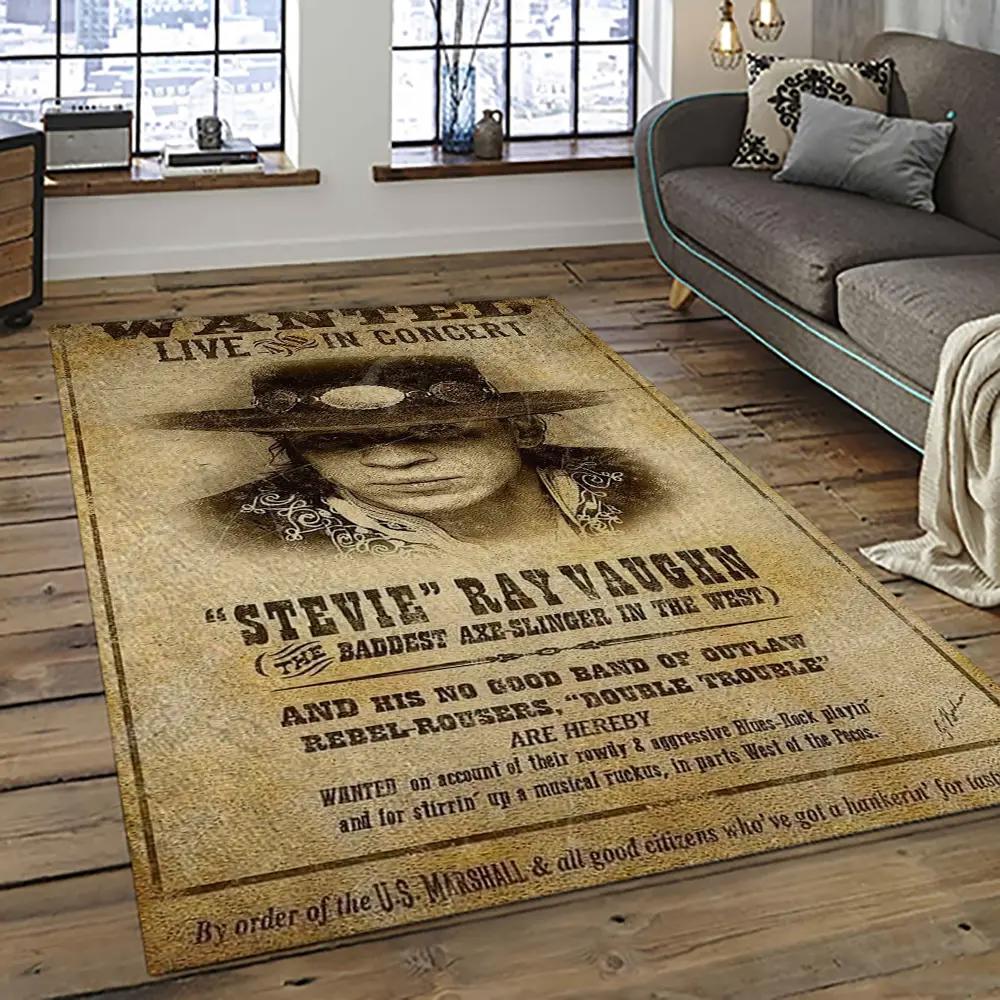 Singer stevie ray vaughan music carpet rectangle area rug for living room bedroom decor srv33 Rectangle Rug