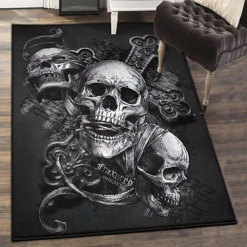 Skeleton area rugs, skull rug Rectangle Rug