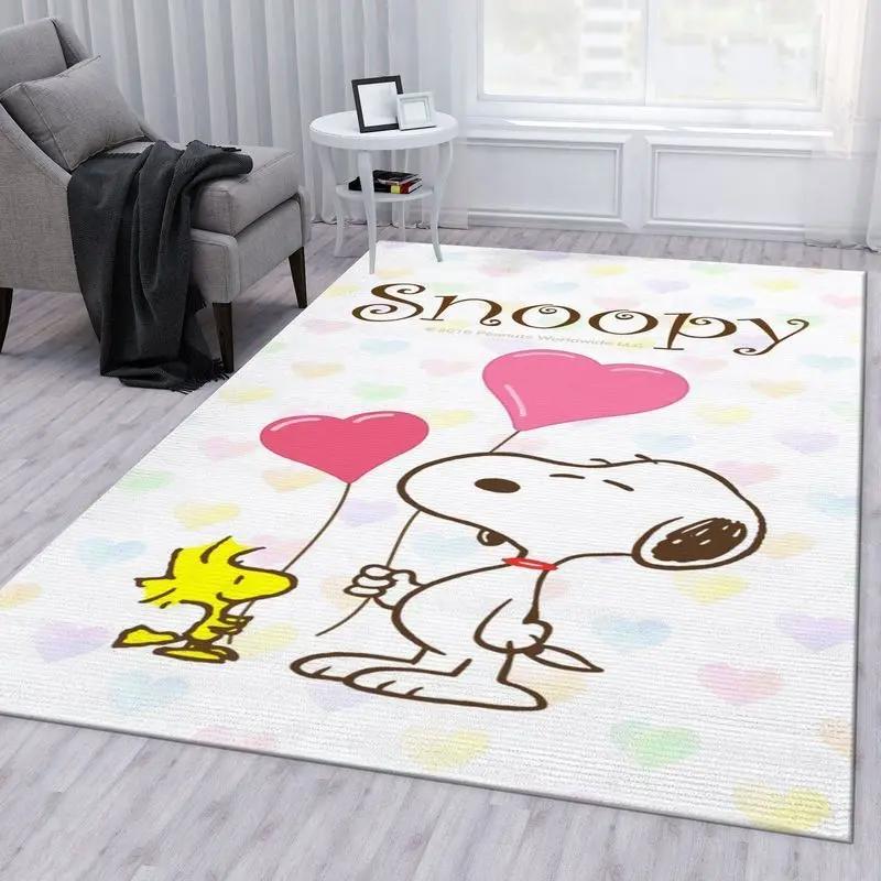 Snoopy love area rug living room and bed room rug rug regtangle carpet floor decor home decor Rectangle Rug