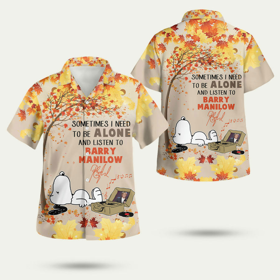 Snoopy sometimes i need to be alone and listen to barry manilow hawaiian shirt Hawaii Shirt Shorts & Flip Flops