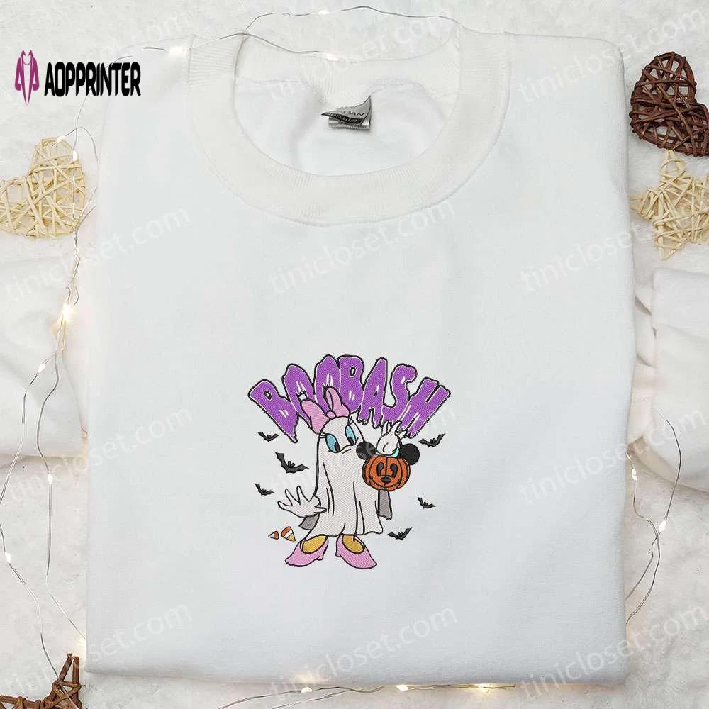 Spooky disney halloween shirt – boobash daisy duck ghost mickey pumpkin – perfect family gift Embroidered Shirt