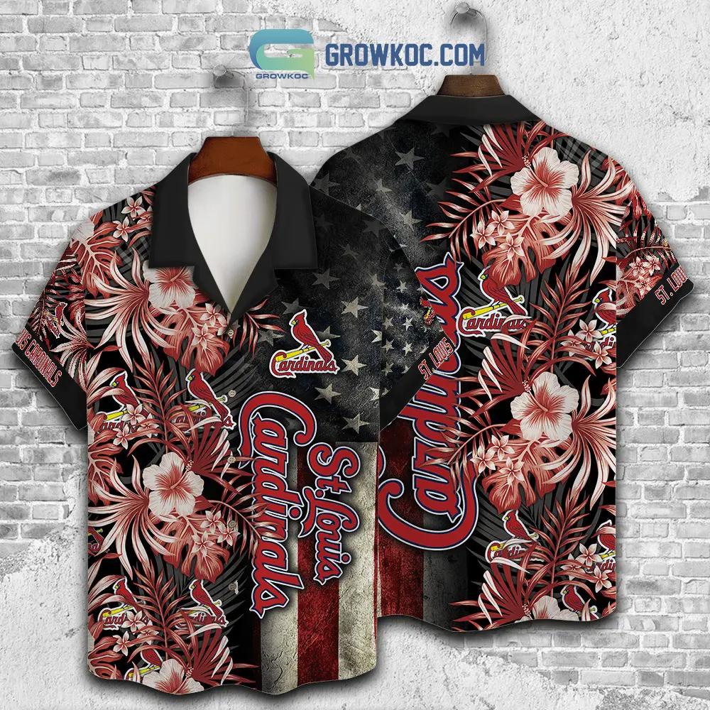 St.louis cardinals mlb american flower hawaiian shirt Hawaii Shirt Shorts & Flip Flops