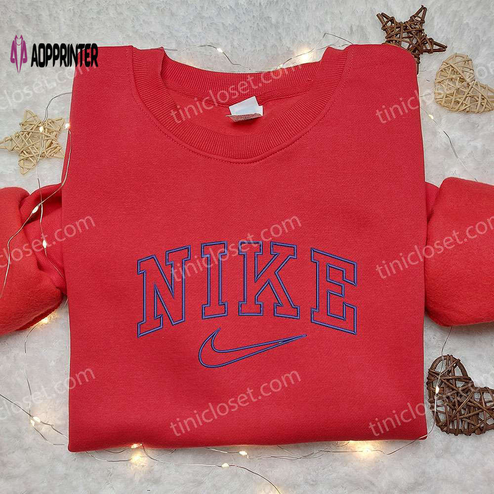 Stylish nike inspired embroidered sweatshirt – perfect family gift! Embroidered Shirt