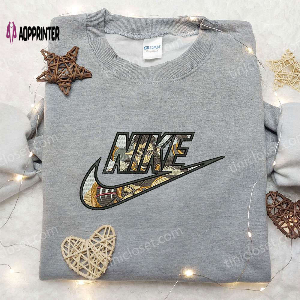 Sun wukong x nike embroidered sweatshirt and money king shirt – unique nike inspired apparel Embroidered Shirt
