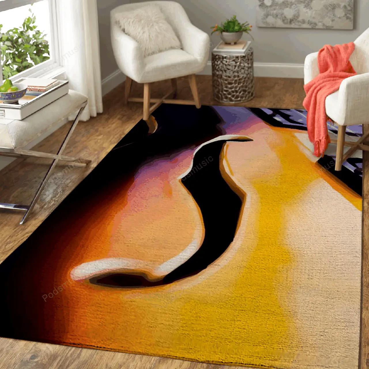 Sunburst guitar music art for fans area rug living room carpet rug regtangle carpet floor decor home decor Rectangle Rug
