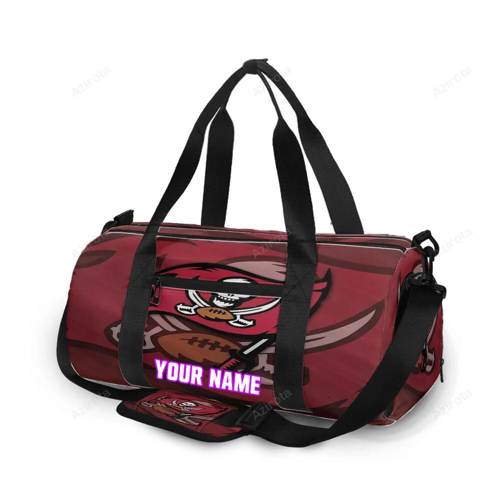 Tampa bay buccaneers emblem v8 personalized name travel bag gym bag 2619 Travel Bag