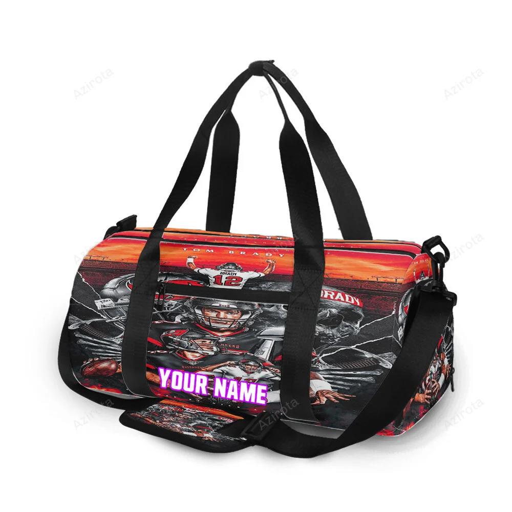 Tampa bay buccaneers tom brady personalized name travel bag gym bag 2453 Travel Bag