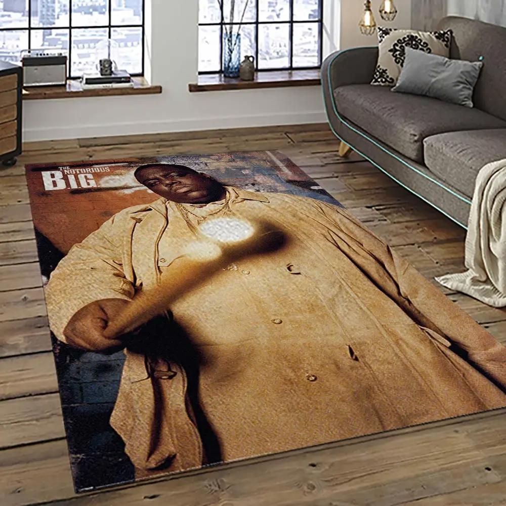 The notorious b.i.g. rapper hiphop music rap carpet area rug home decor gift for fans gift for friends big17 Rectangle Rug
