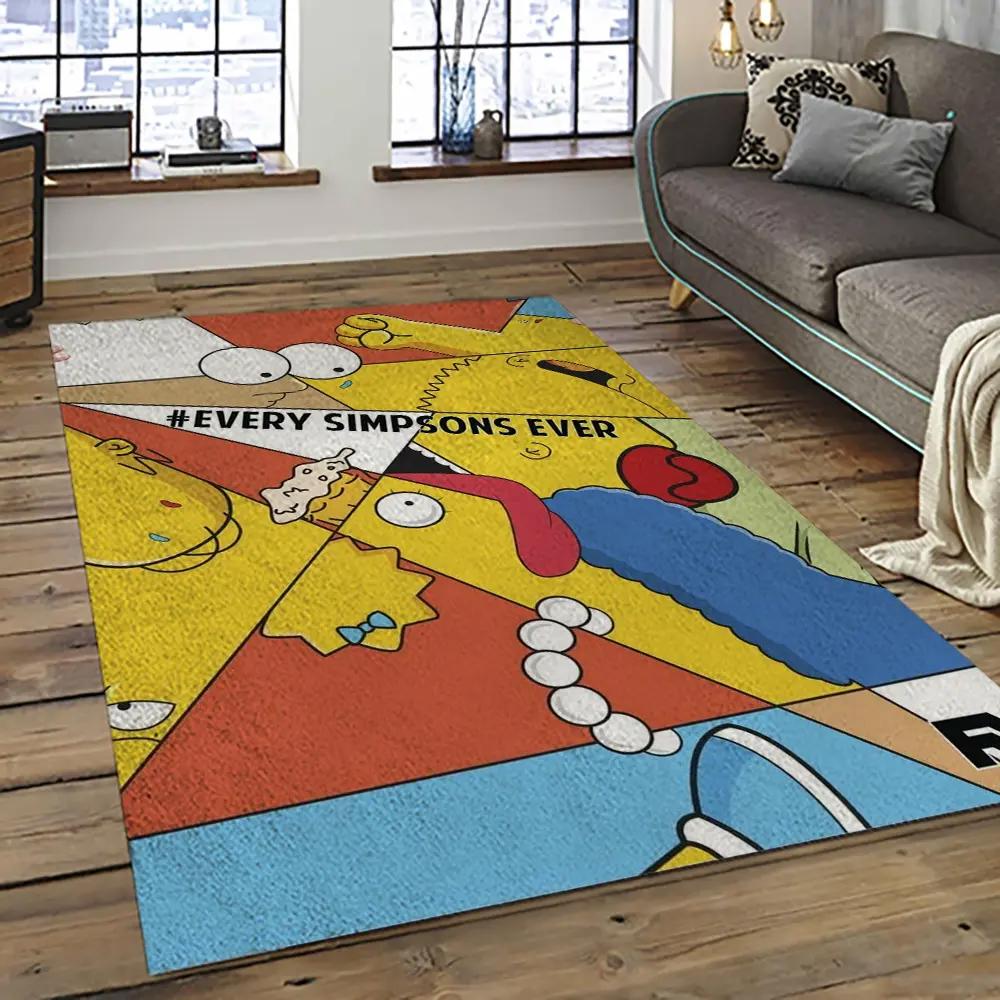 The simpsons characters cartoon movie carpet rectangle area rug for living room bedroom decor tss20 Rectangle Rug