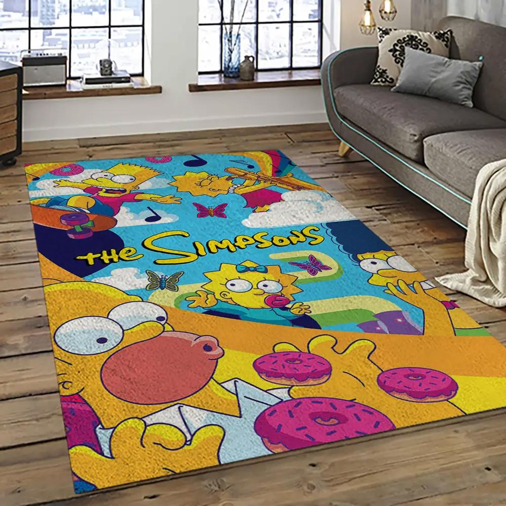The simpsons characters cartoon movie carpet rectangle area rug for living room bedroom decor tss34 Rectangle Rug