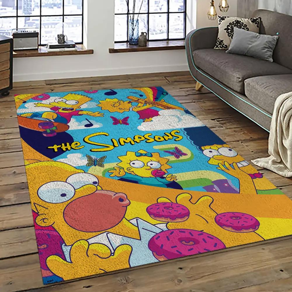 The simpsons characters cartoon movie carpet rectangle area rug for living room bedroom decor tss39 Rectangle Rug