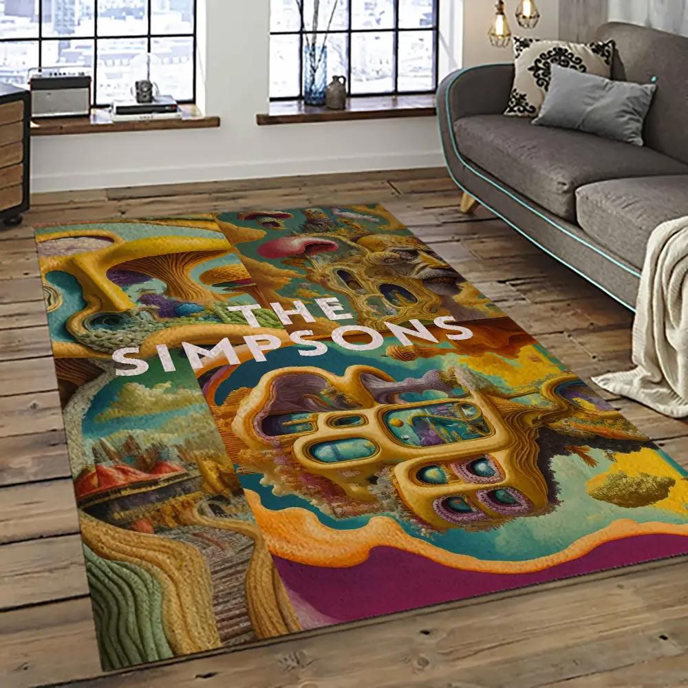 The simpsons characters cartoon movie carpet rectangle area rug for living room bedroom decor tss49 Rectangle Rug