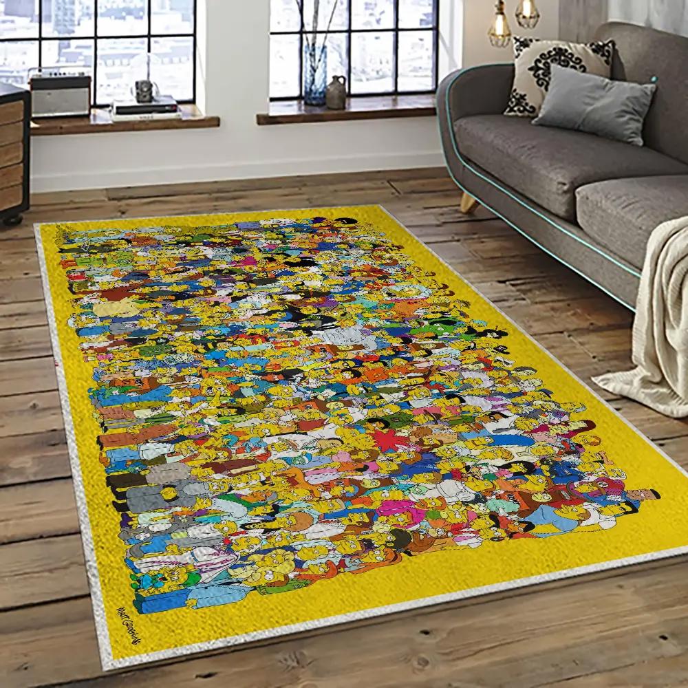 The simpsons characters cartoon movie carpet rectangle area rug for living room bedroom decor tss50 Rectangle Rug