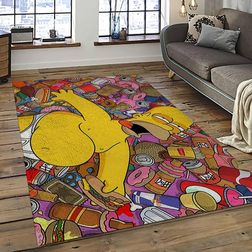 The simpsons characters cartoon movie carpet rectangle area rug for living room bedroom decor tss52 Rectangle Rug