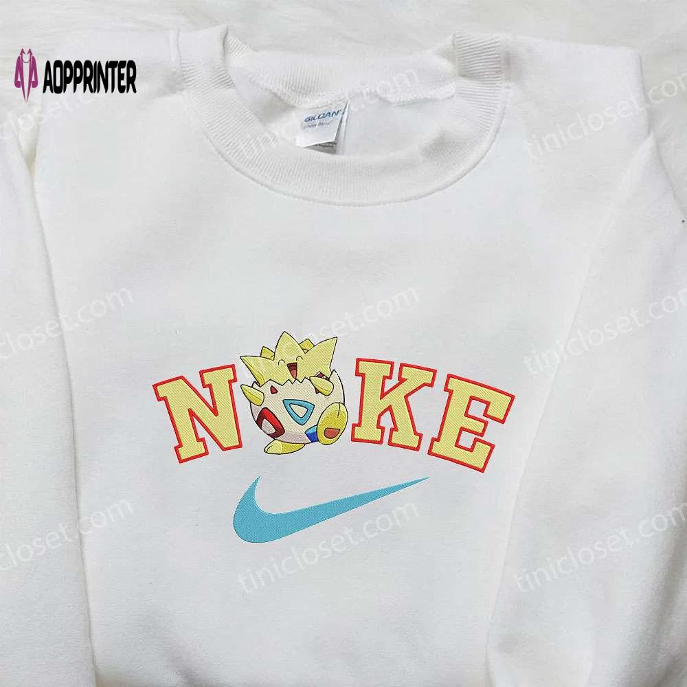 Togepi x nike anime hoodie & pokemon embroidered shirt nike inspired apparel Embroidered Shirt