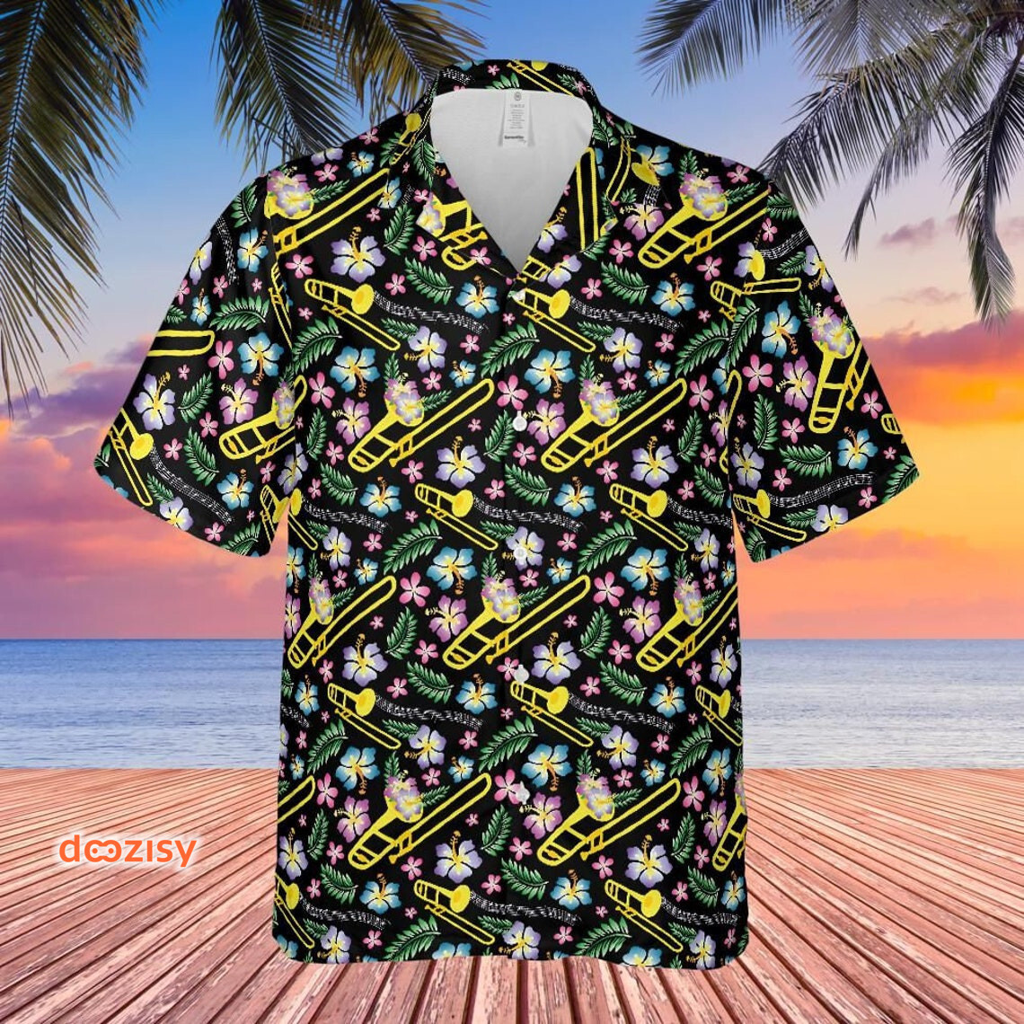 Trombone hawaiian shirt Hawaii Shirt Shorts & Flip Flops