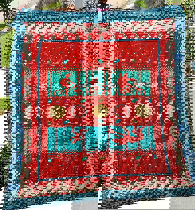 Upside down fleece blanket, stranger christmas fleece blanket, couch sofa blanket, birthday gifts Quilt Blanket