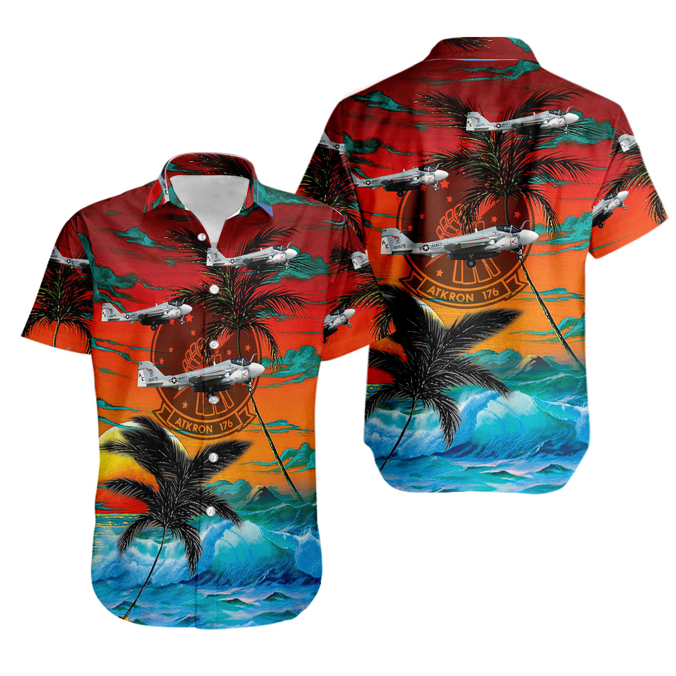 Us navy va 176 hawaiian shirt Hawaii Shirt Shorts & Flip Flops