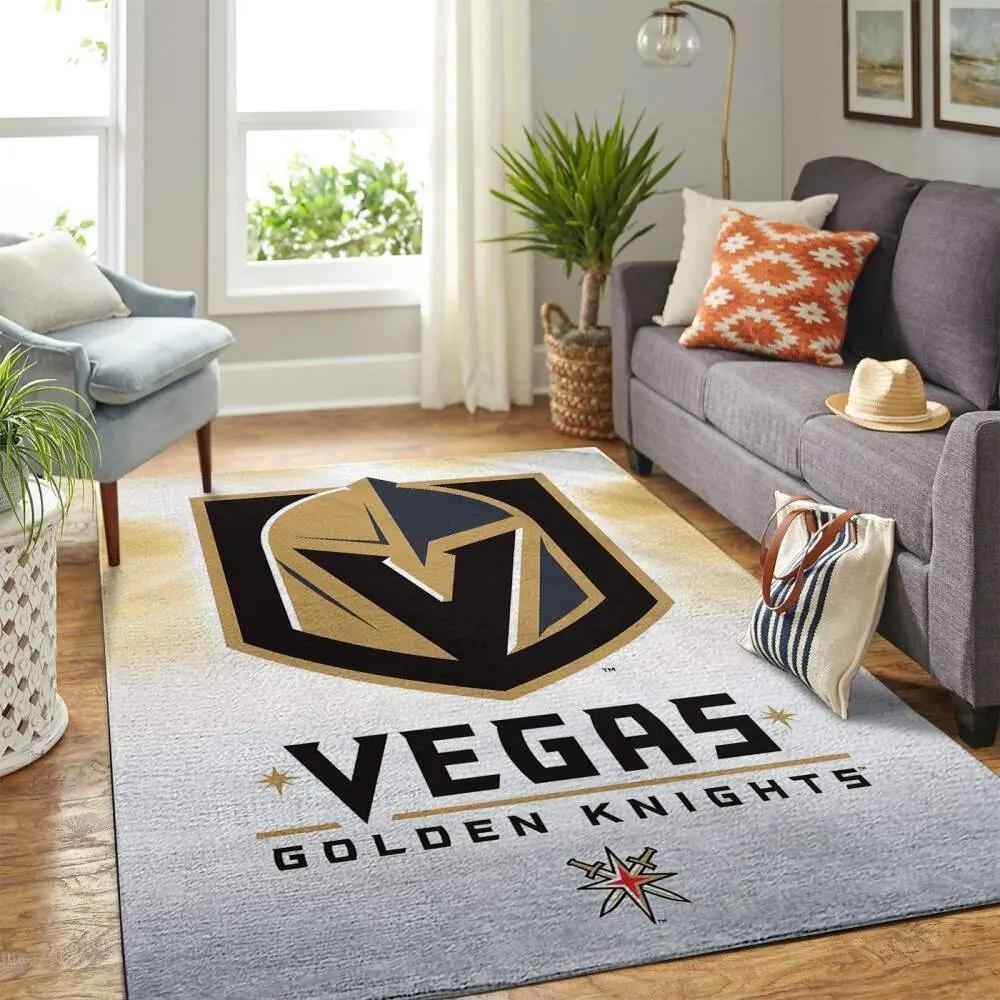 Vegas golden knights nhl living room carpet sports rug regtangle carpet Rectangle Rug